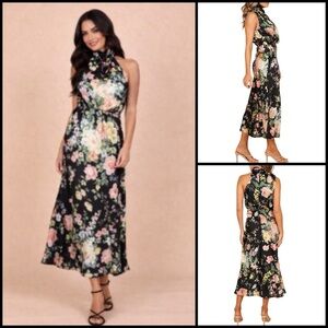 Petal & Pup Black Floral Midi Dress